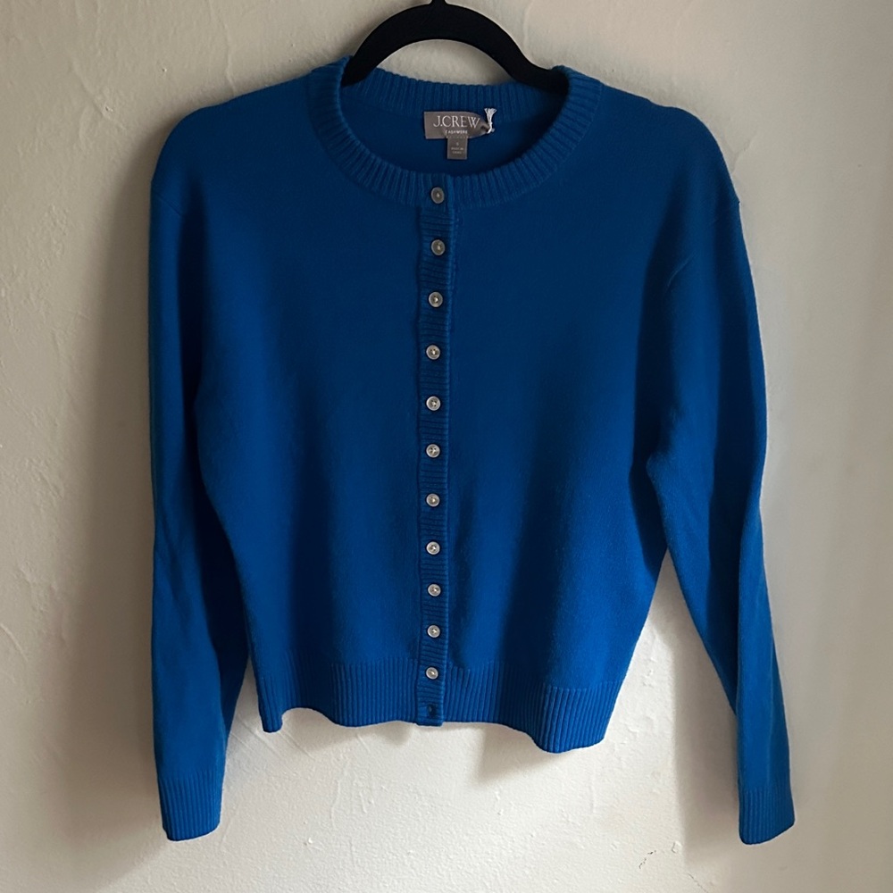 J. Crew Women's Blue Cashmere Button Down Sweater (2025 fall)